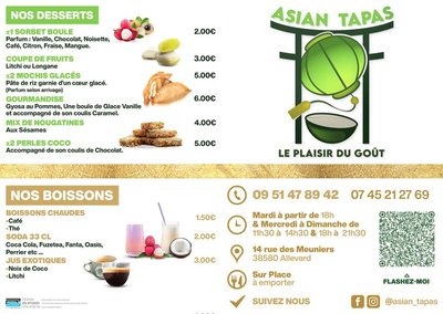 CARTE DES MENUS