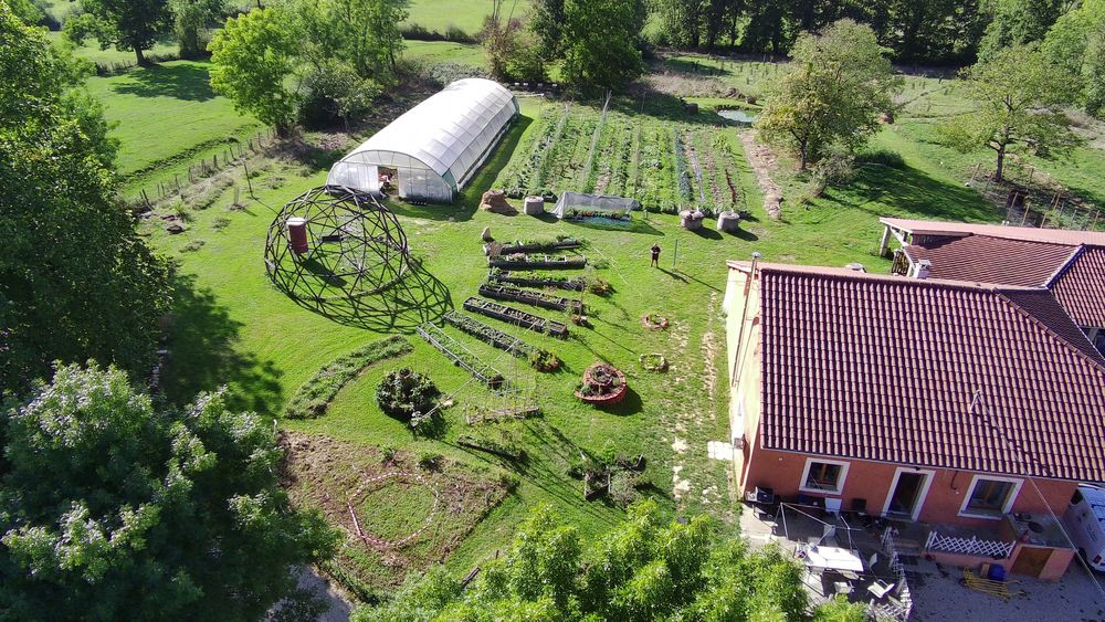 Vue aérienne de la ferme