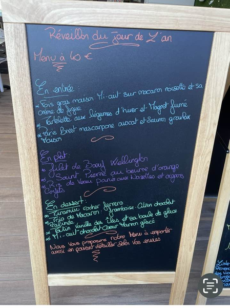Menu de la saint-Sylvestre