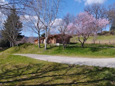 Les trois fustes du Camping de la Roche à Noirétable au printemps 2024