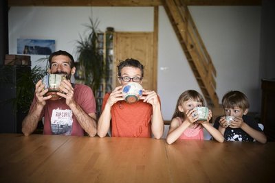 Petit déjeuner en famille