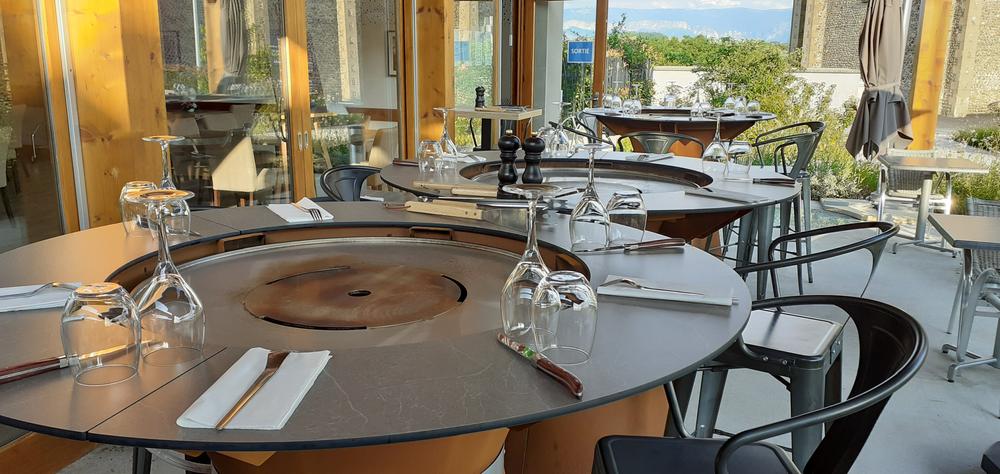 table brasero en terrasse