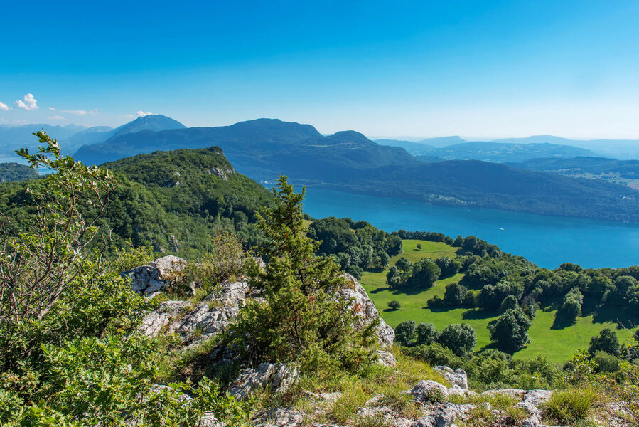 Vue sur le Lac du Bourget après le col