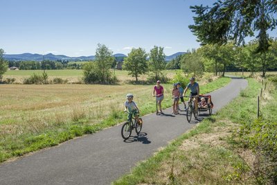 VTT sur la voie verte entre Grazac et Lapte
